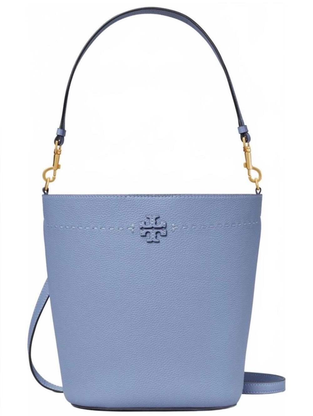 Tory Burch McGraw Bucket Shoulder Bag in Bluewood Blue.